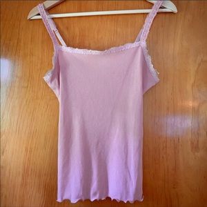 BOGO! Earth Music Ecology Pink Lace Trim Camisole
